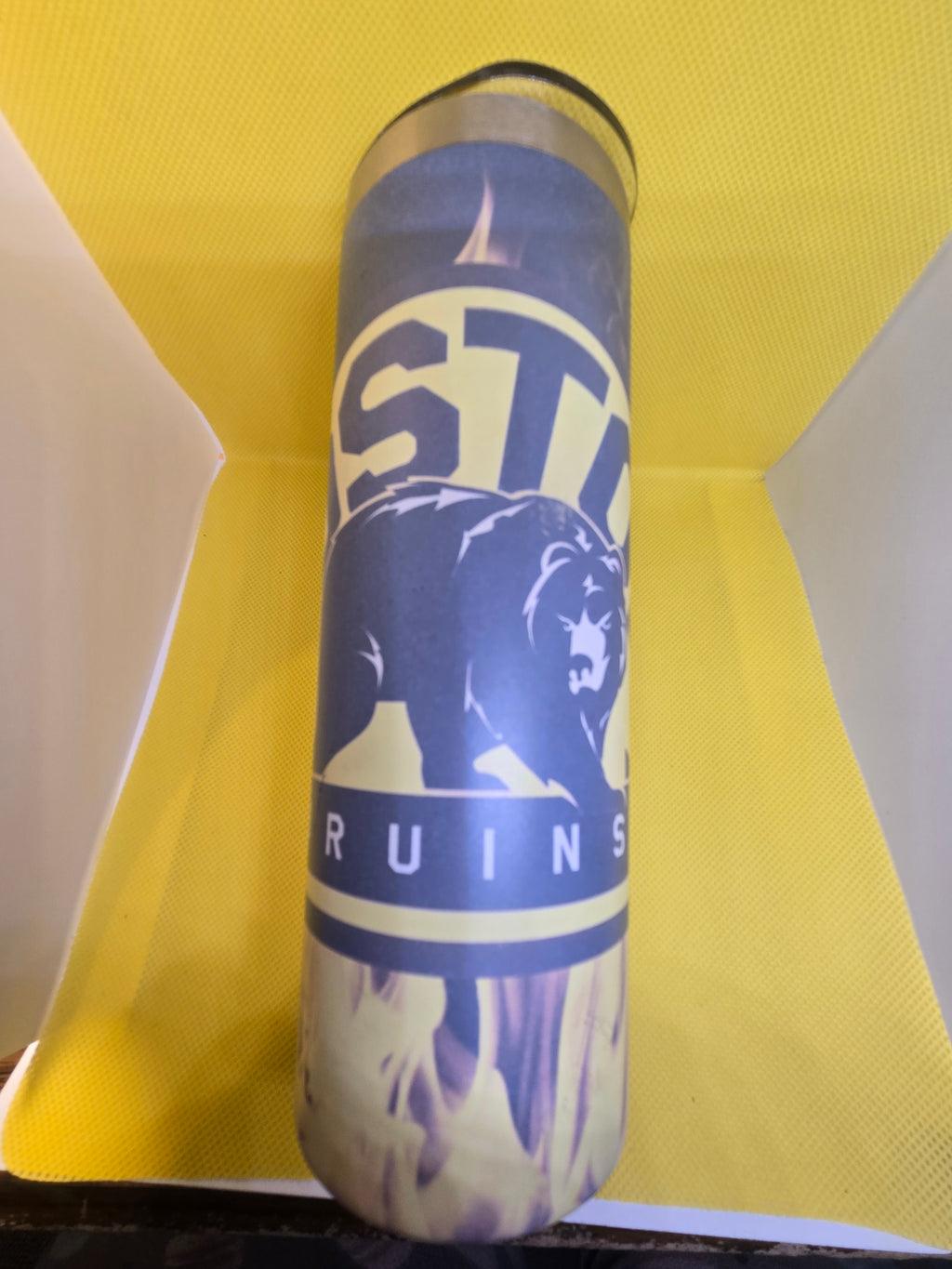 Boston Bruins Inspired Tumbler – Flame Design Insulated Cup, Sports Fan Gift