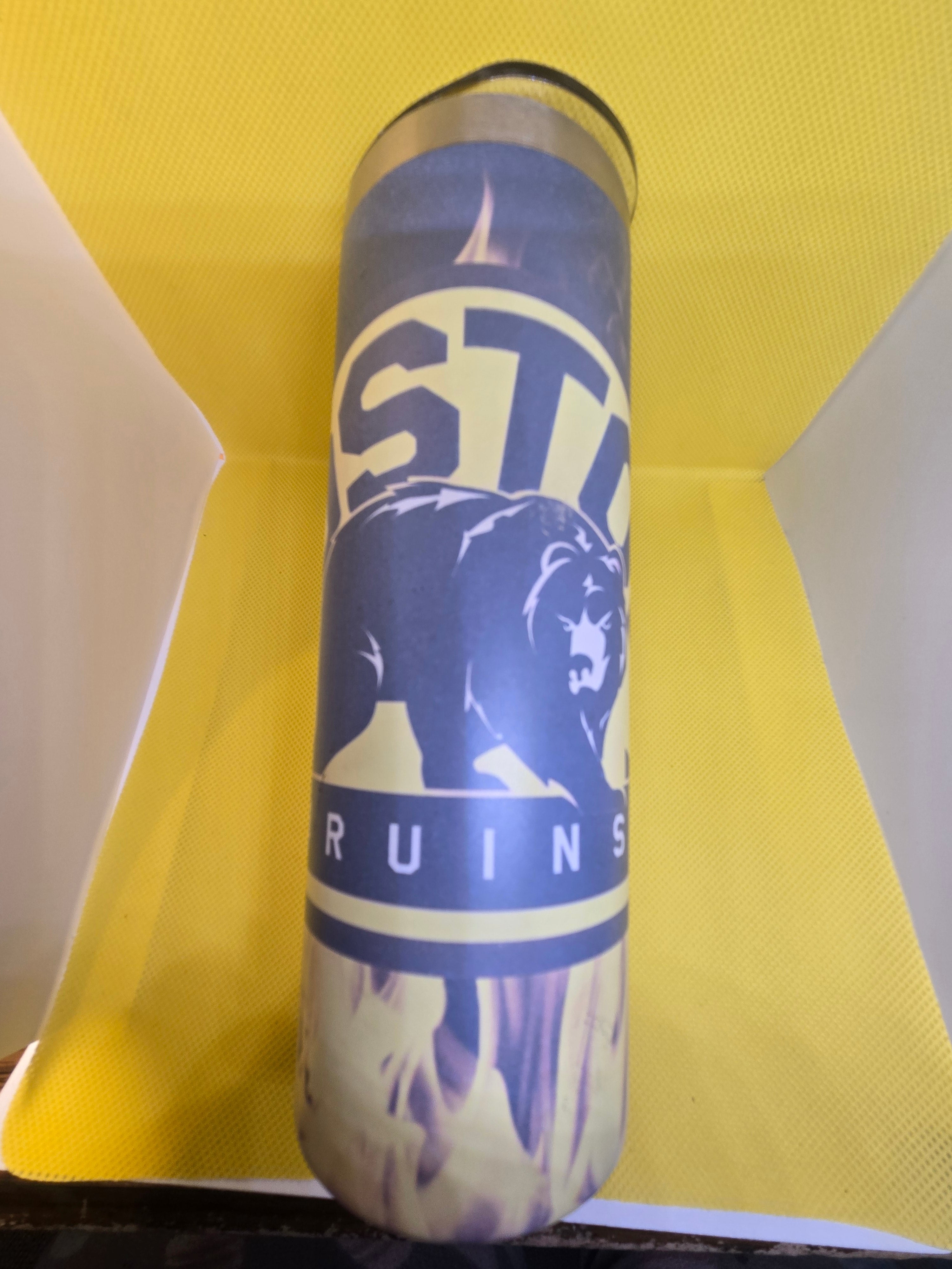 Boston Bruins Inspired Tumbler – Flame Design Insulated Cup, Sports Fan Gift